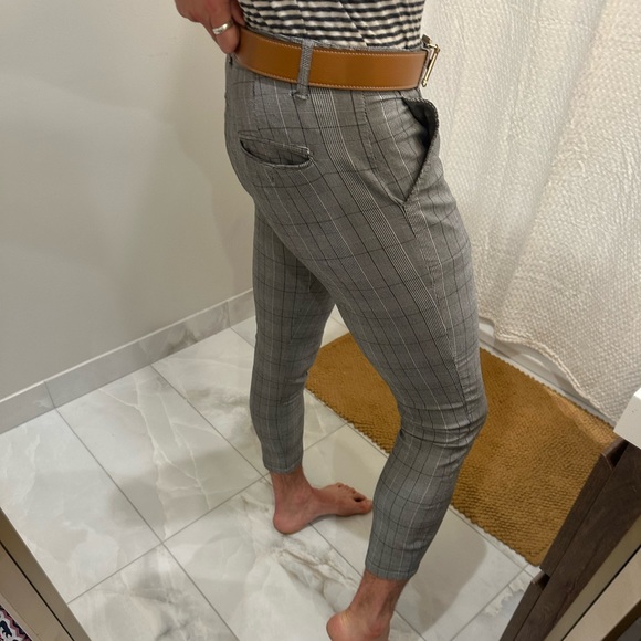 Boutique Super Skinny Stretch Luxury Italian Tailored Solid Navy Blue Chino Pant - Picture 9 of 9